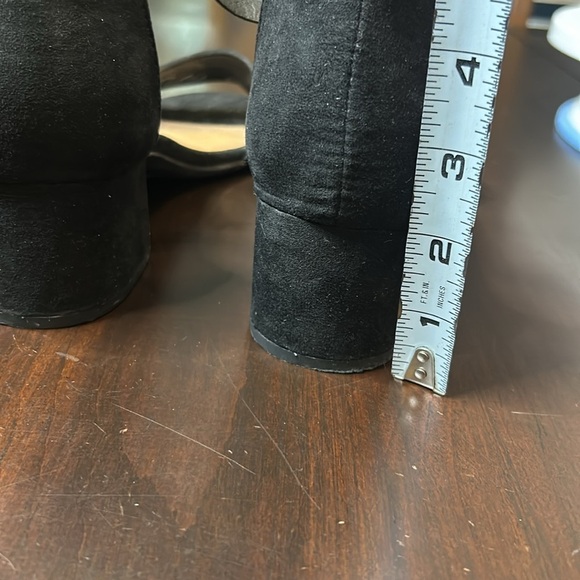 Rampage Black Faux Suede Block Heel Ankle Strap Open Toe Sandals Size 9 - Picture 4 of 13